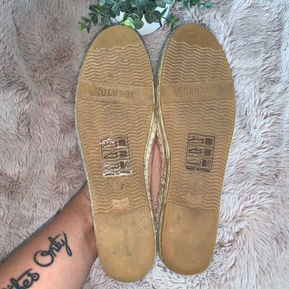 Soludos Dusty Rose Pink Ciao Bella Embroidered Platform Slip On Shoes Size 9 - Picture 11 of 11